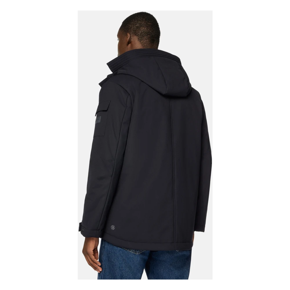 Boggi Milano Technical Fabric B Tech Parka Black Heren