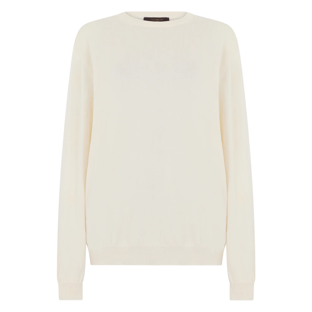 Slowear Mannelijk Beige Truien & Vesten Heren, Xl, Katoen, Trui Met Ronde Hals