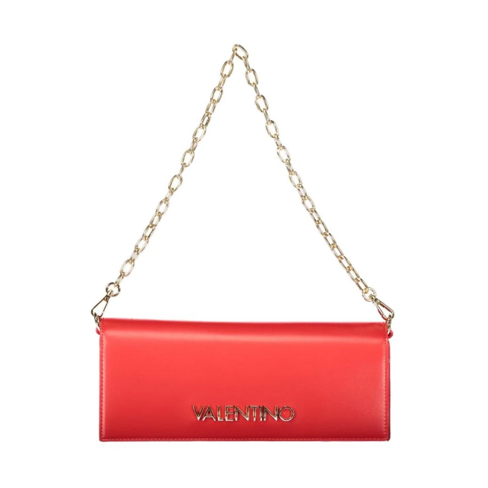 Valentino Polyethylene Handbag With Removable Chain Handle And Adjustable Shoulder Strap - Female - Shoulder Bags - Red - One Size - Bags