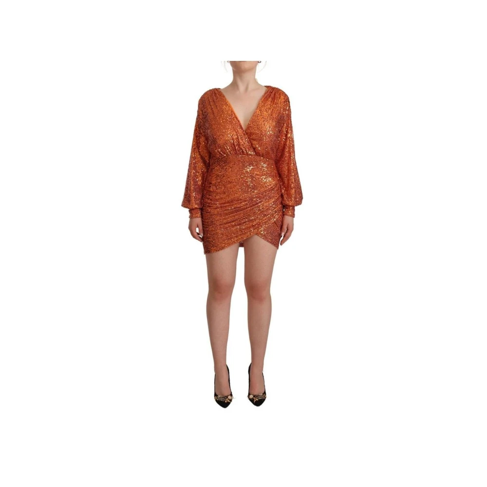 Aniye By Orange Sequin Mini Dress Wrap Style - Female - Party Dresses - S - Dresses