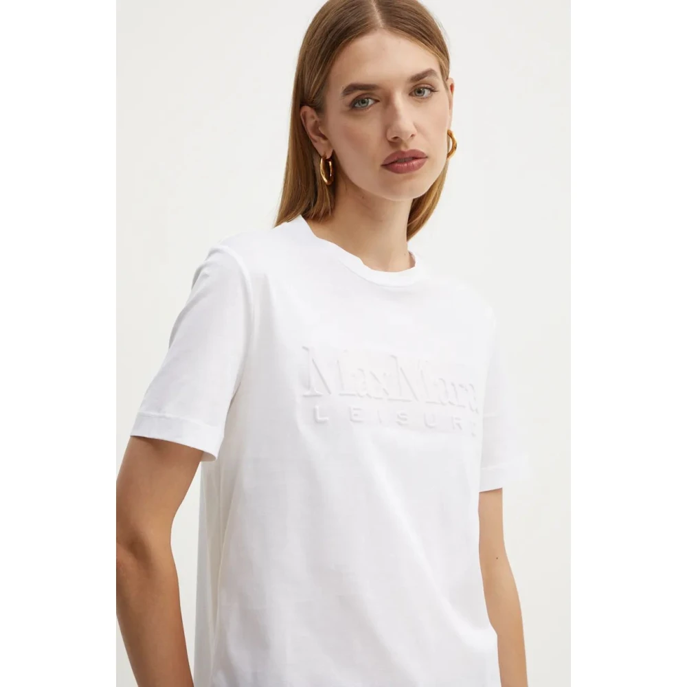 Max Mara Witte T-shirts en Polos Regular Fit White Dames
