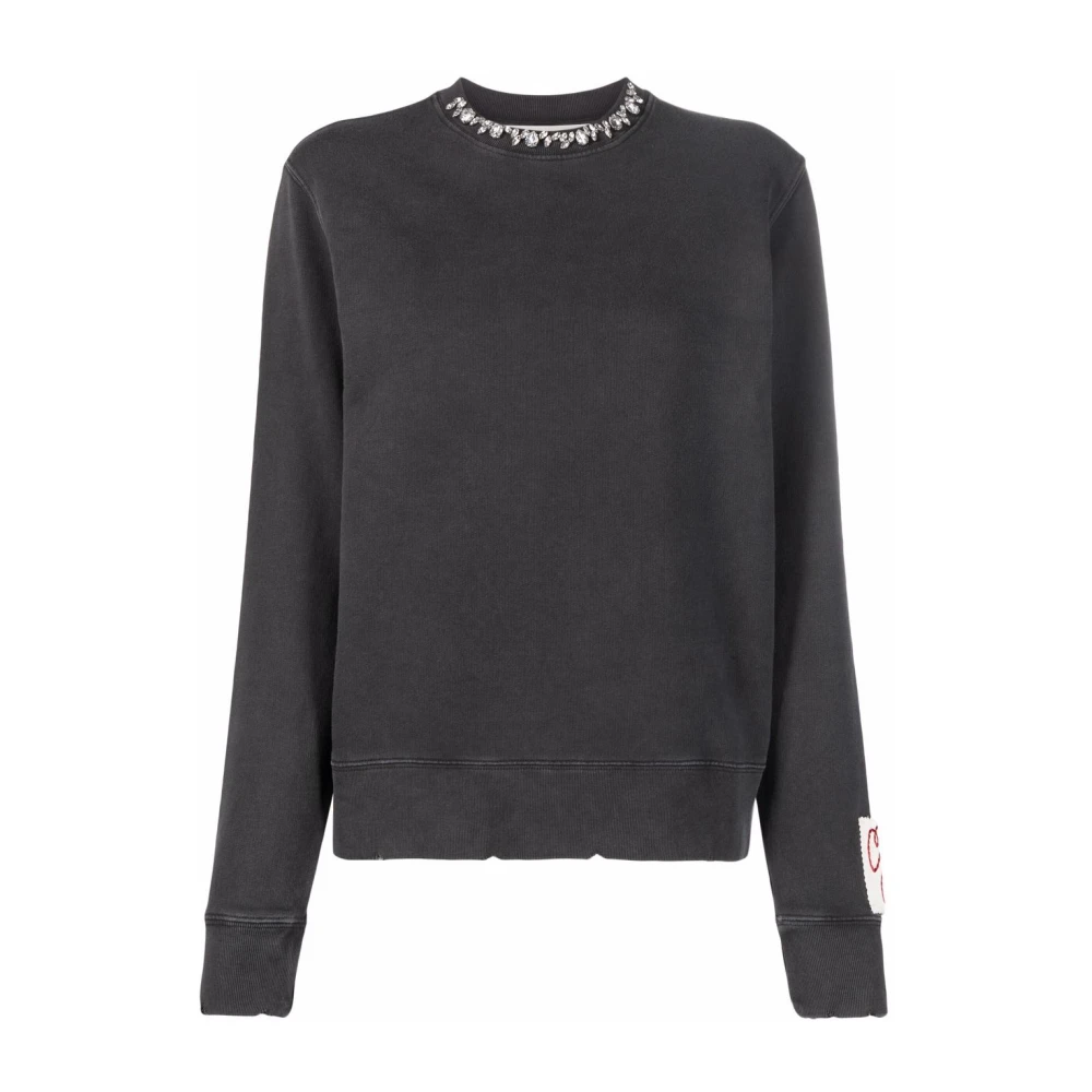 Golden Goose Women's Gray/Golden Crystal-Embellished Cotton Sweatshirt