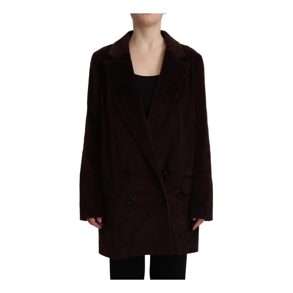 Dolce & Gabbana Women's Bordeaux Corduroy Oversized Blazer Jacket