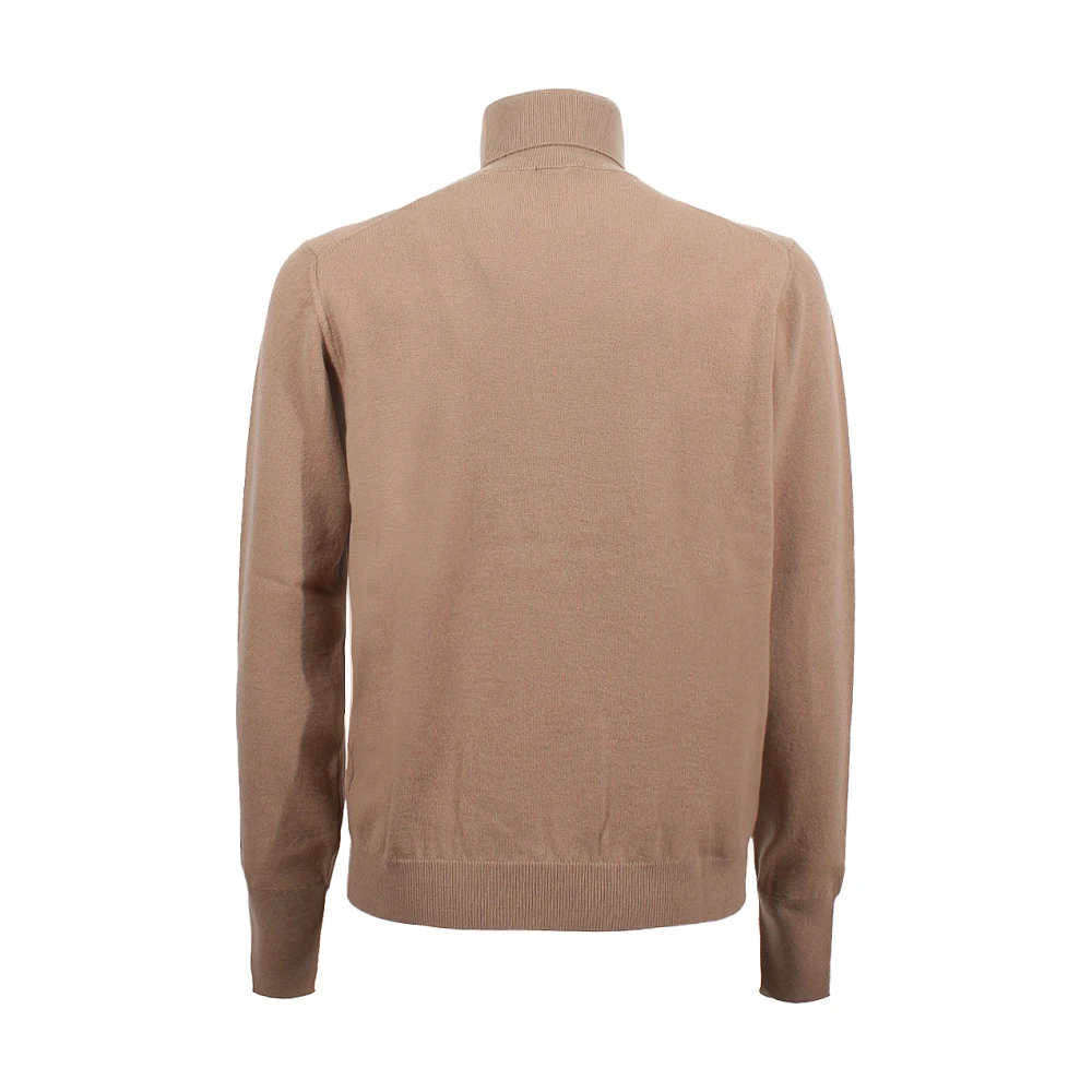 Drumohr Kasjmier Coltrui Trui Kameel Slim Fit Brown Heren