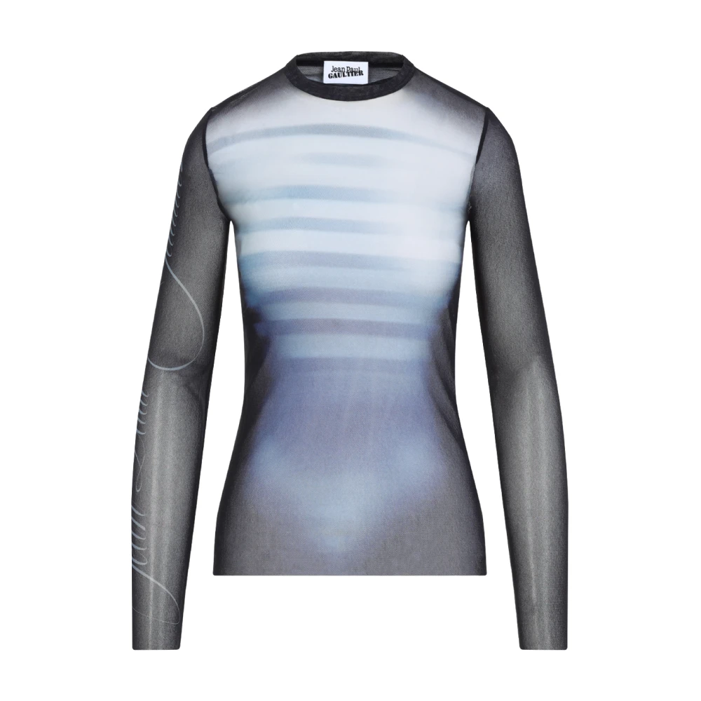 Jean Paul Gaultier Blauwe Topkleding met Unieke Print Blue Dames