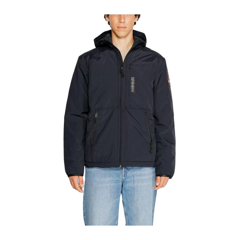 Napapijri Zwarte Lichtgewicht Polyamide Jas Heren Collectie Black Heren