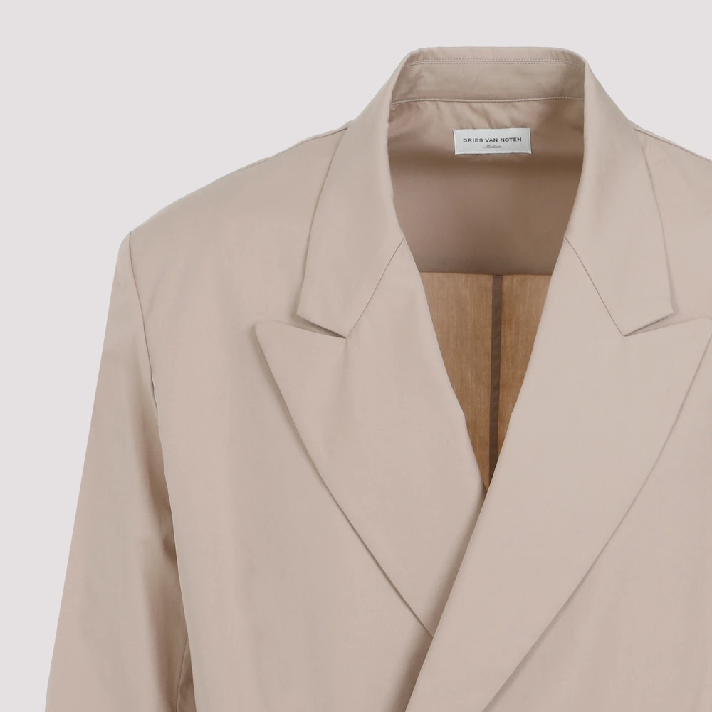 Dries Van Noten Katoenen Jas Zandkleur Beige Heren