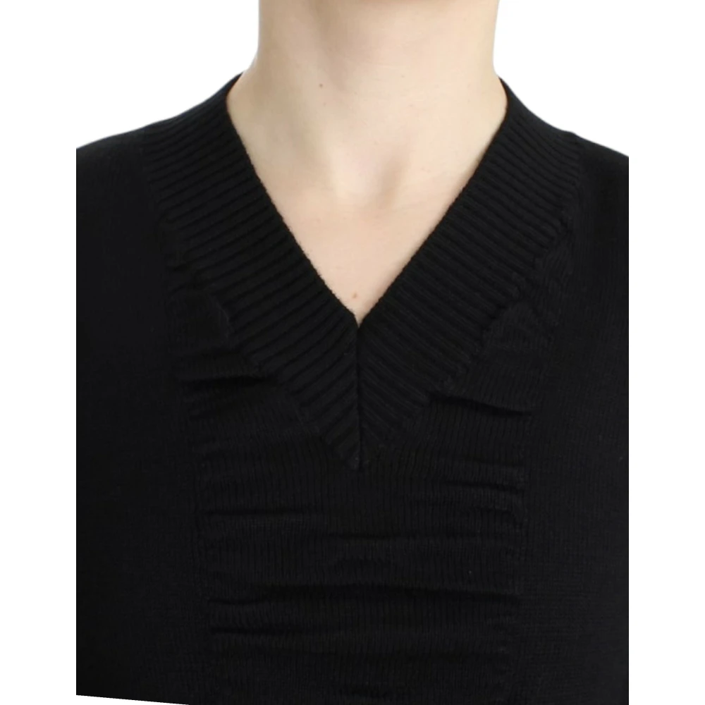 Costume National Elegante V-hals trui in Zwart Black Dames