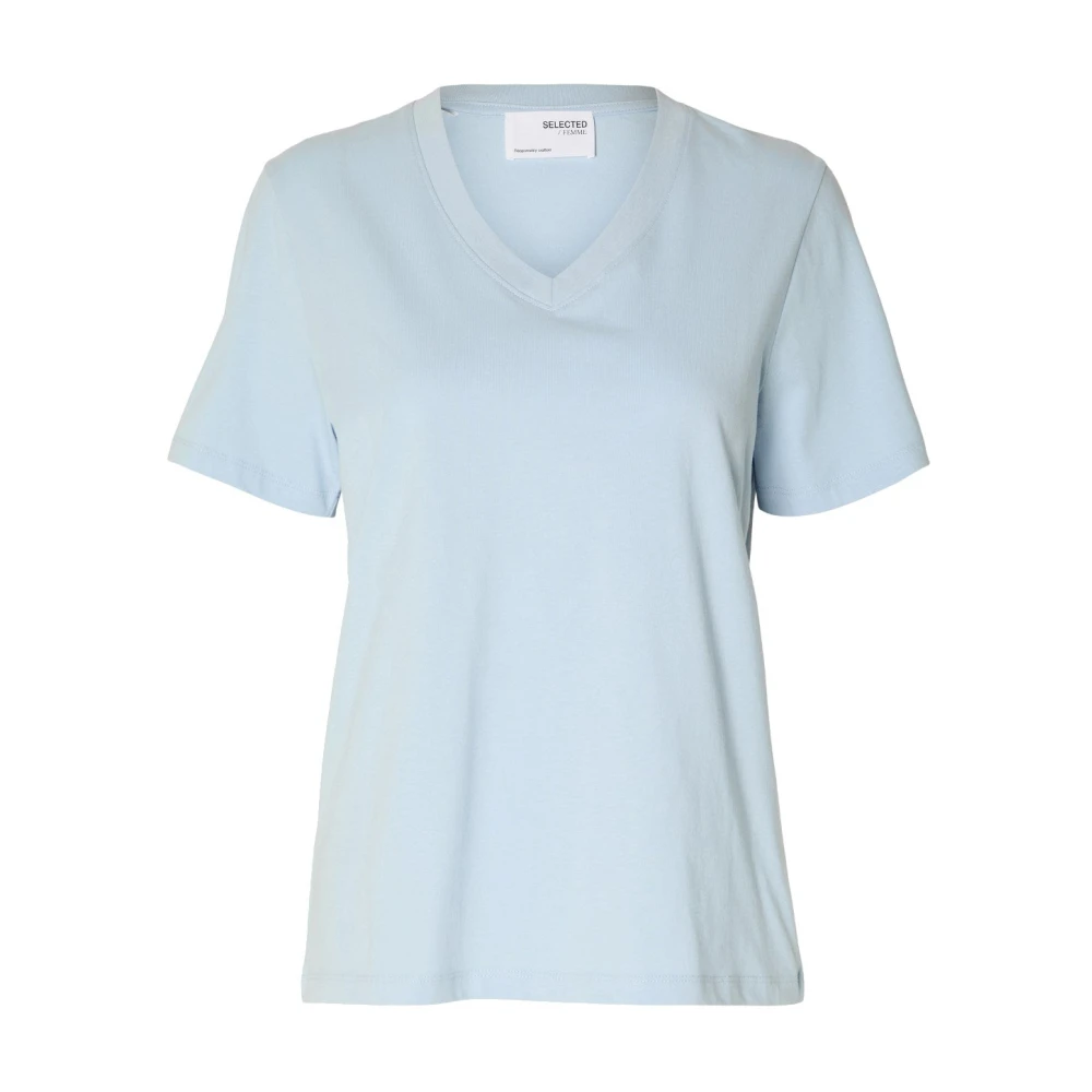Essential Ss V-Neck Tee - Cashmere Blue XL