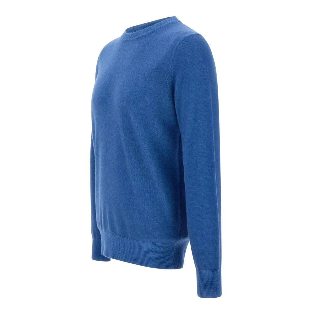Kangra Kasjmier Crew Neck Trui Blauw Blue Heren