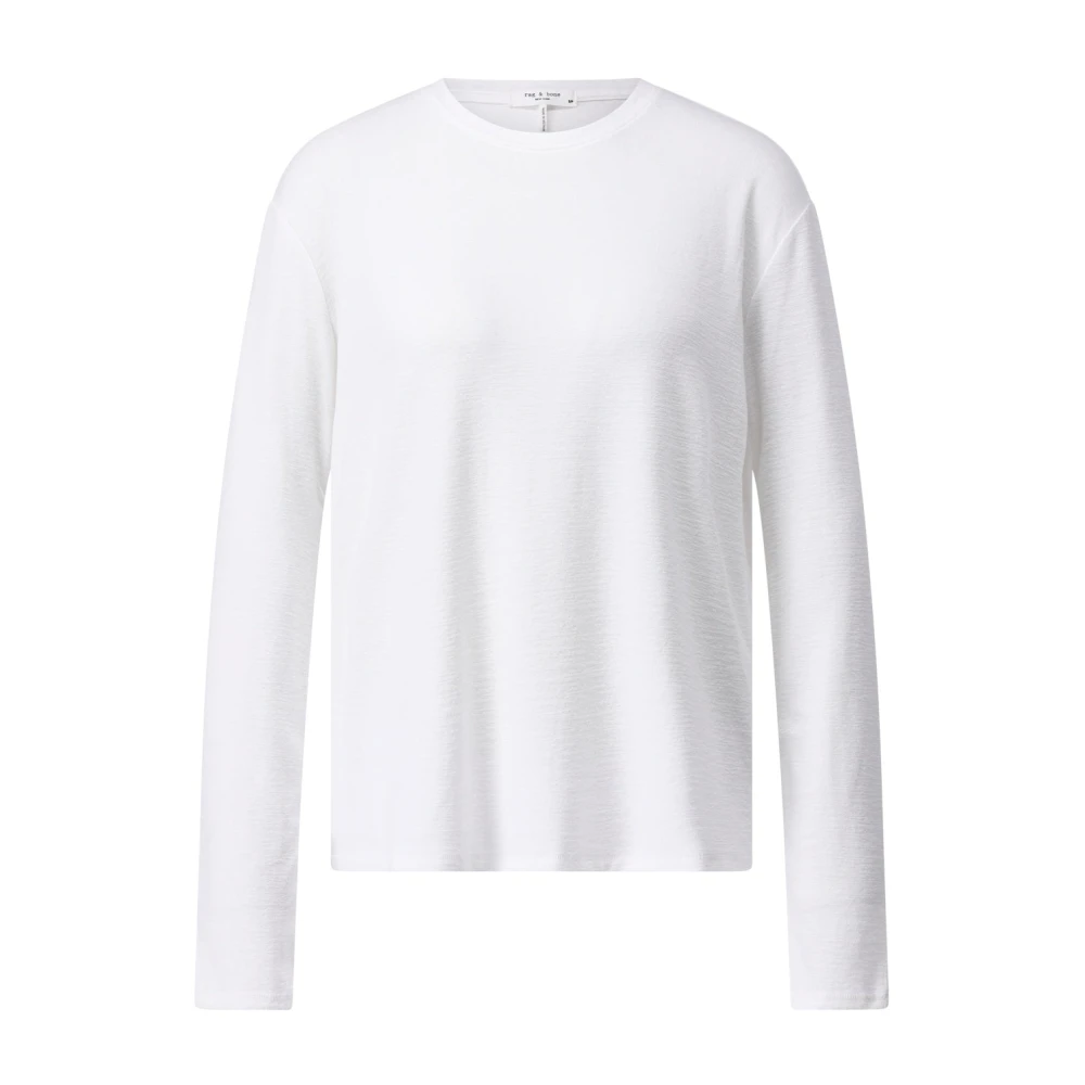 Rag & Bone Casual Ronde Hals Lange Mouw Shirt White Dames