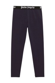 Navy Blue Logo Leggings med Midjeband