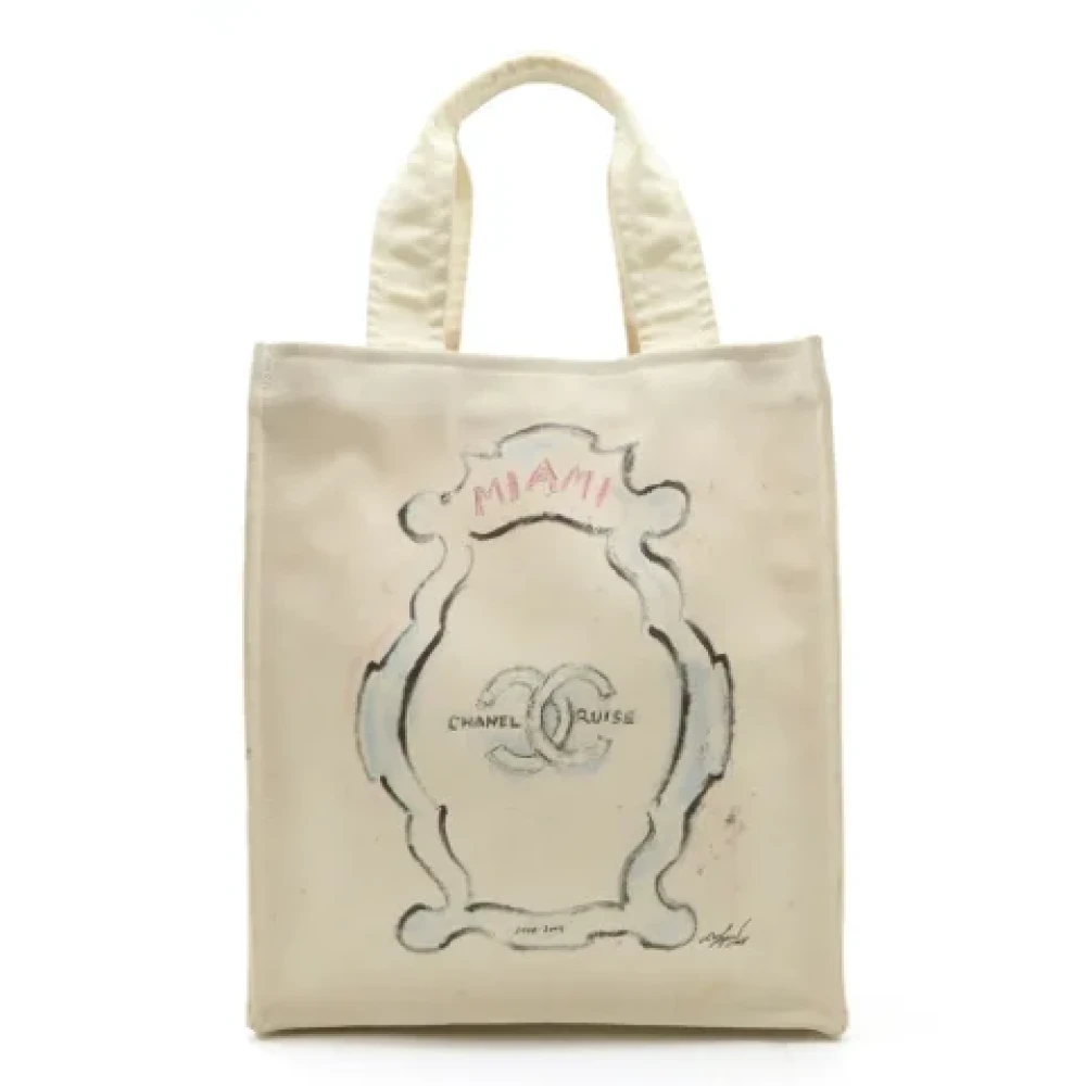 Chanel Vintage Pre-owned Canvas chanel-bags Beige Dames