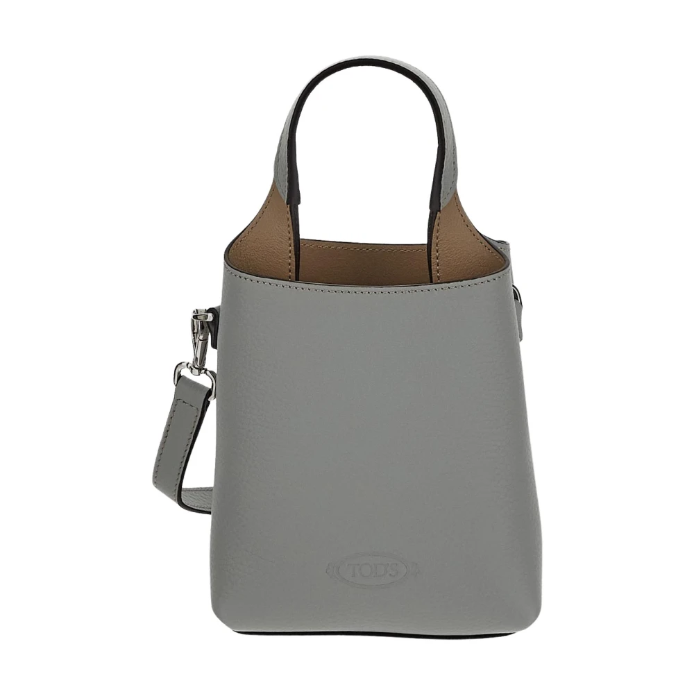 TOD'S Leren Mini Tas Gray Dames