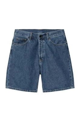Blå Heavy Stone Wash Denim Shorts