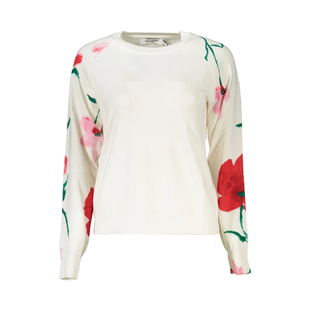 Desigual Stijlvolle Pullover met Contrastdetails White Dames