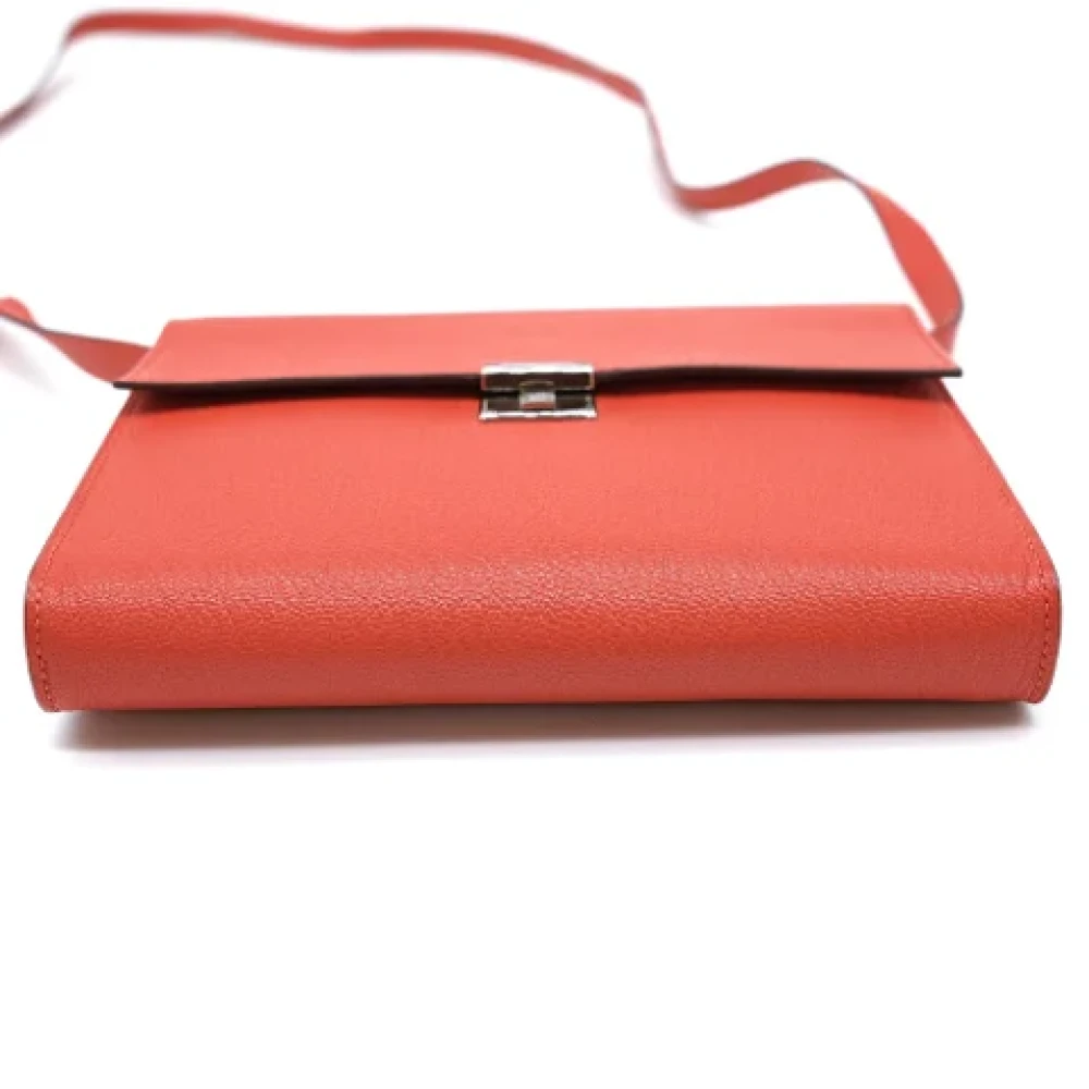 Hermès Vintage Pre-owned Leather shoulder-bags Orange Dames