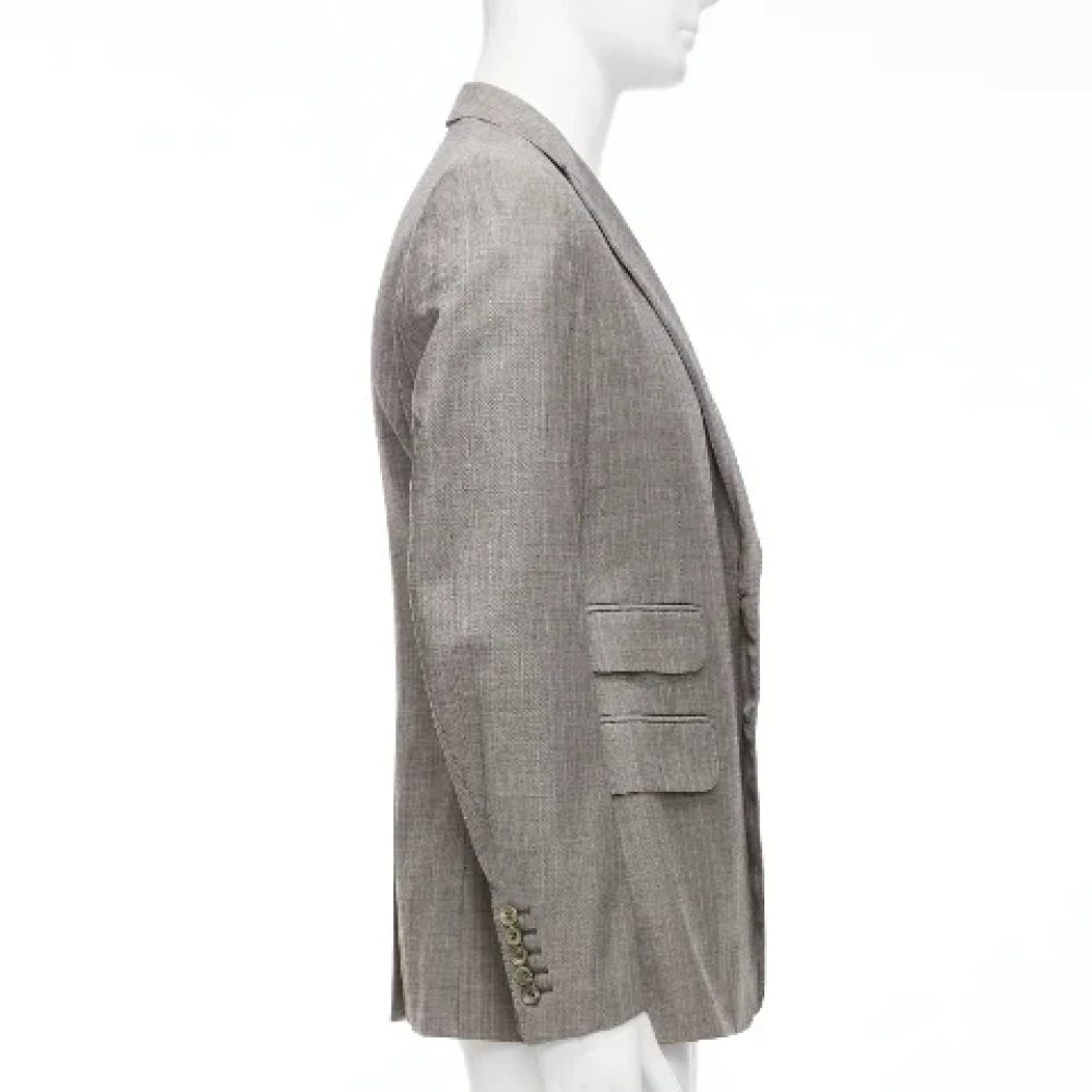 Gucci Vintage Pre-owned Wool outerwear Gray Heren
