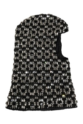 Écharpe Capuche Dolce & Gabbana Noire Pailletée - Laine Mélangée, Fabriquée En Italie, Neuf Avec étiquettes