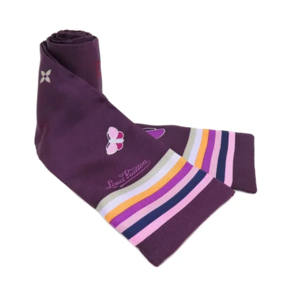 Louis Vuitton Vintage Pre-owned Silk scarves Purple Dames