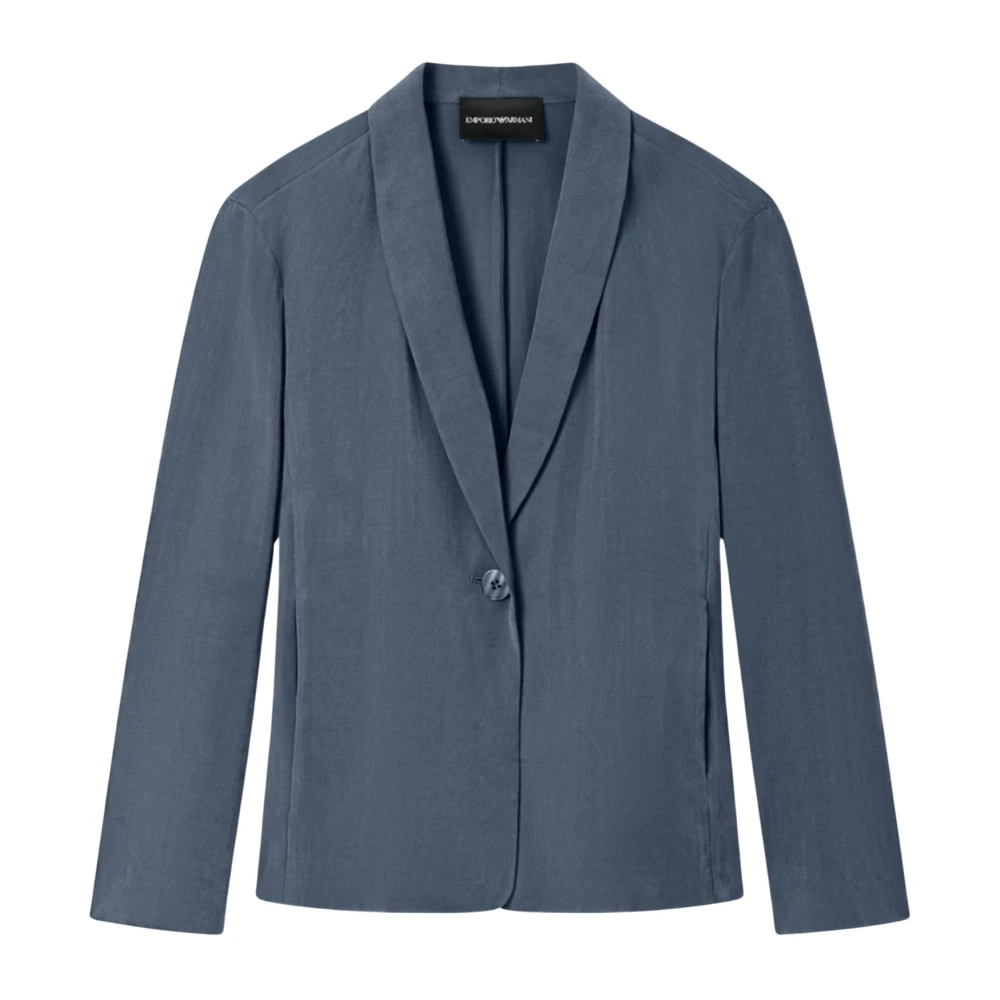 Emporio Armani Damen Blau Washed Twill Jacket