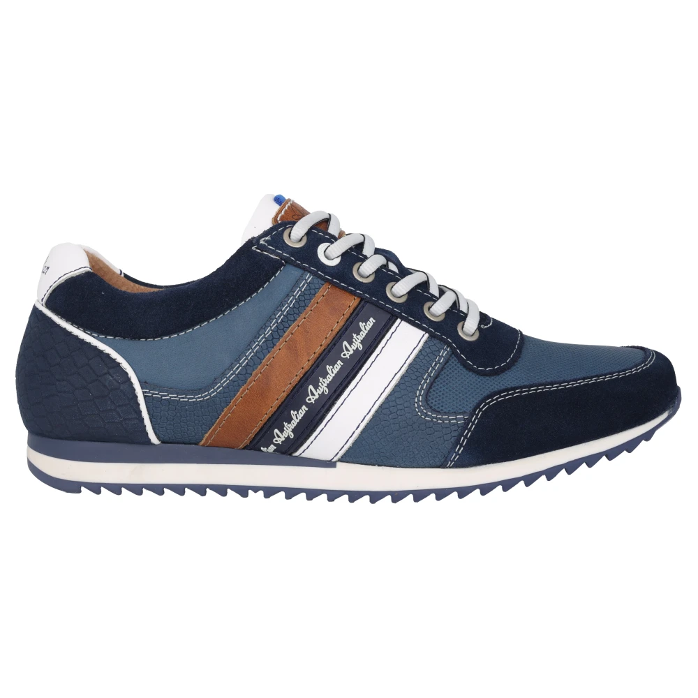 Australian Blauwe leren sneaker voor heren Heren Schoenen