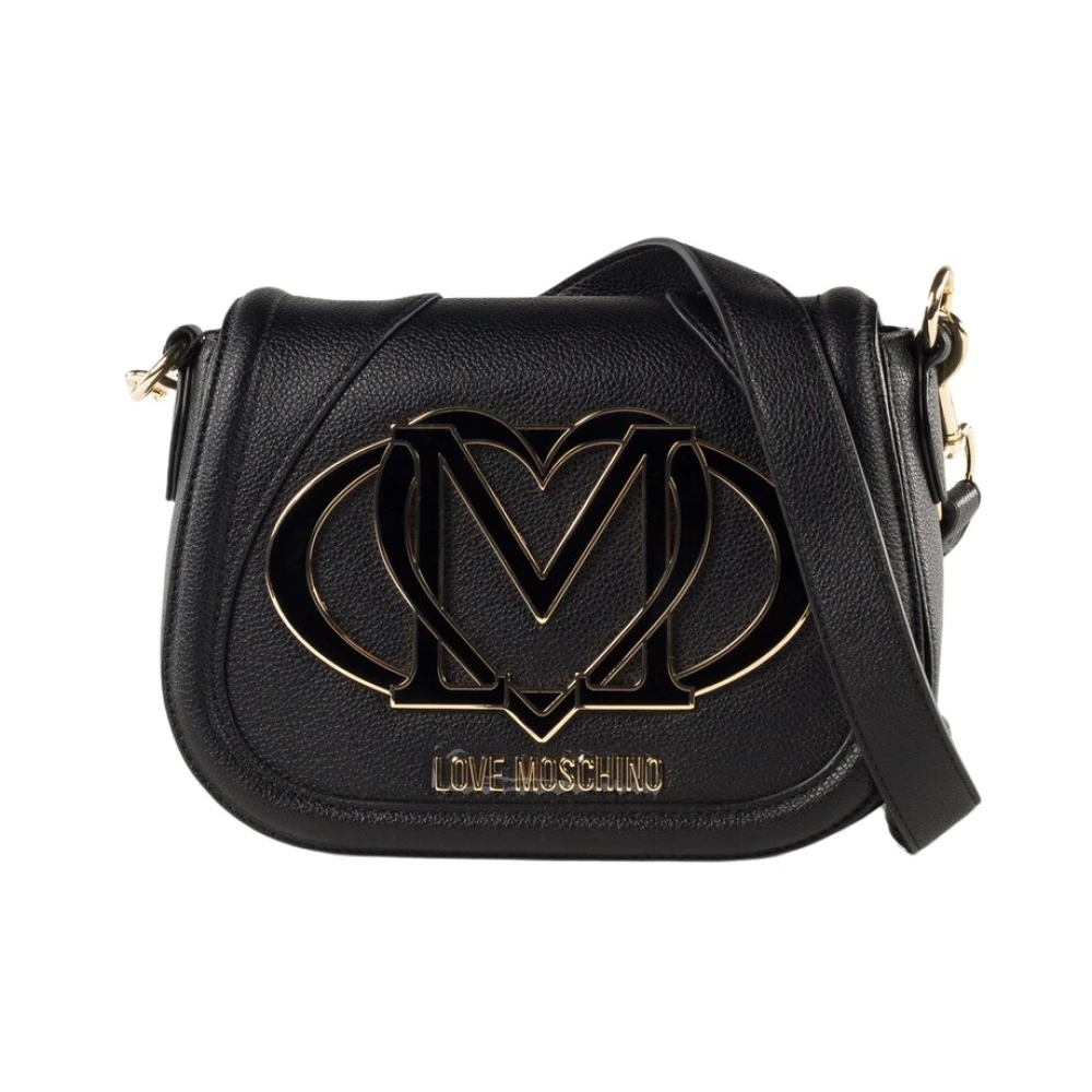 Love Moschino Women's Black Shoulder Bag With Maxi Logo