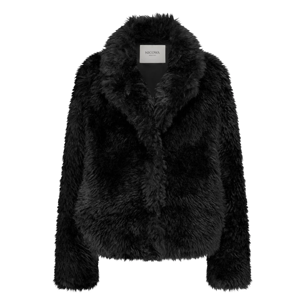 Nicowa Eco-Fur Winterjas Faniwo Black Dames