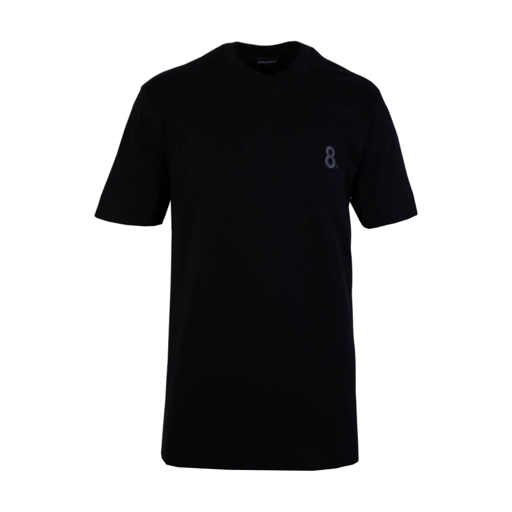 Emporio Armani Zwart Geborduurd T-Shirt Black Heren
