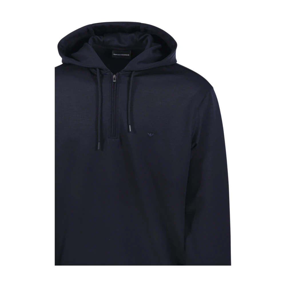 Emporio Armani Blauwe Hoodie Sweatshirt Blue Heren