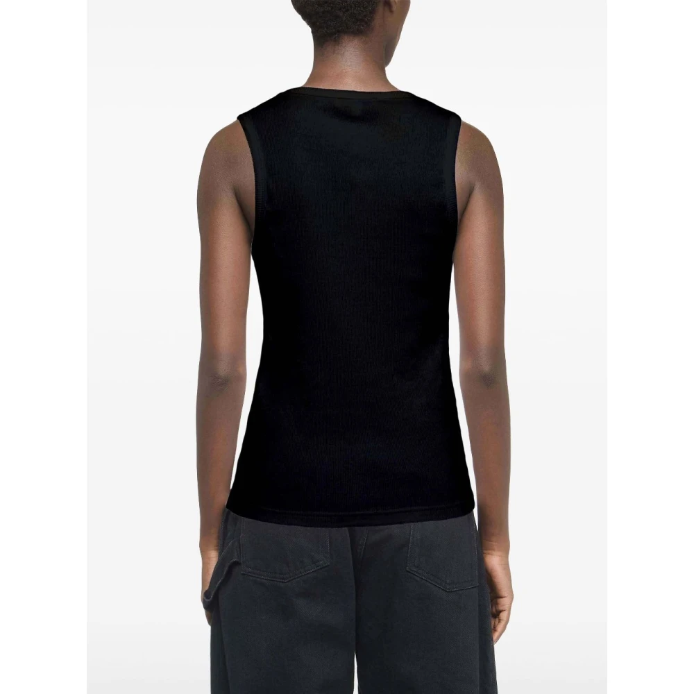 JW Anderson Zwarte Mouwloze Crew Neck Jas Black Dames