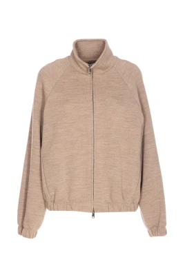 Beige Ull Bomull Jacka