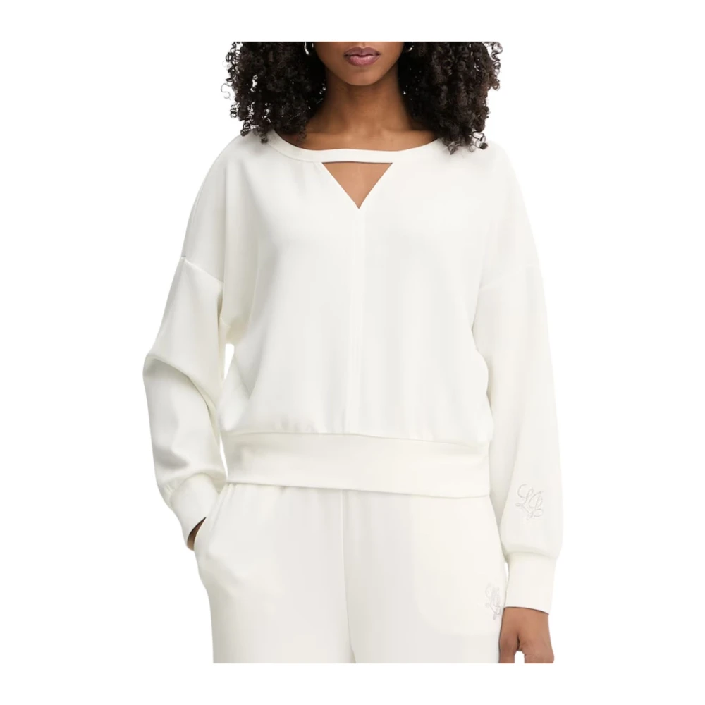 Liu Jo Vrouw Wit Hoodies & Sweatvesten Dames, L, Ta 6077 Js 869 Sweatshirt