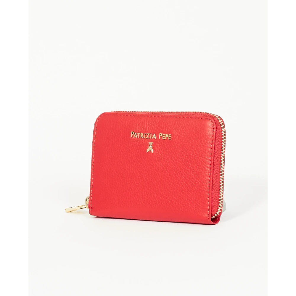PATRIZIA PEPE Rode portemonnee met gouden Fly-logo Red Dames