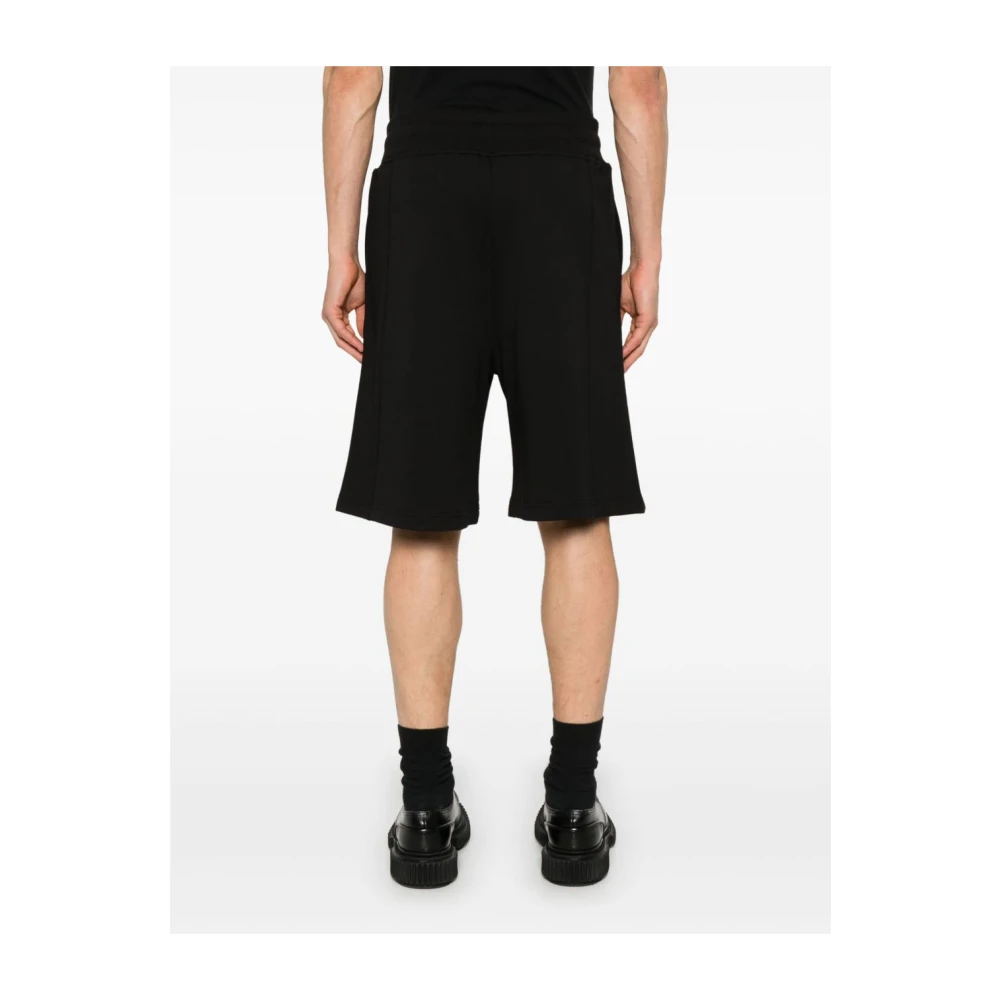 Versace Jeans Couture Zwarte Shorts met Trekkoord Tailleband Black Heren