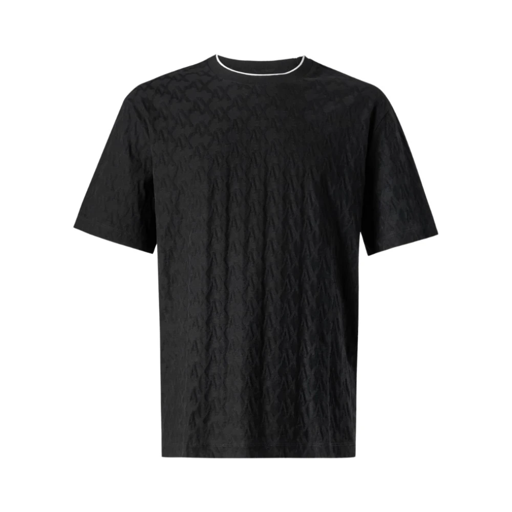 Armani Exchange ASV Regular Fit T-shirt met contrasterende ronde hals Black Heren