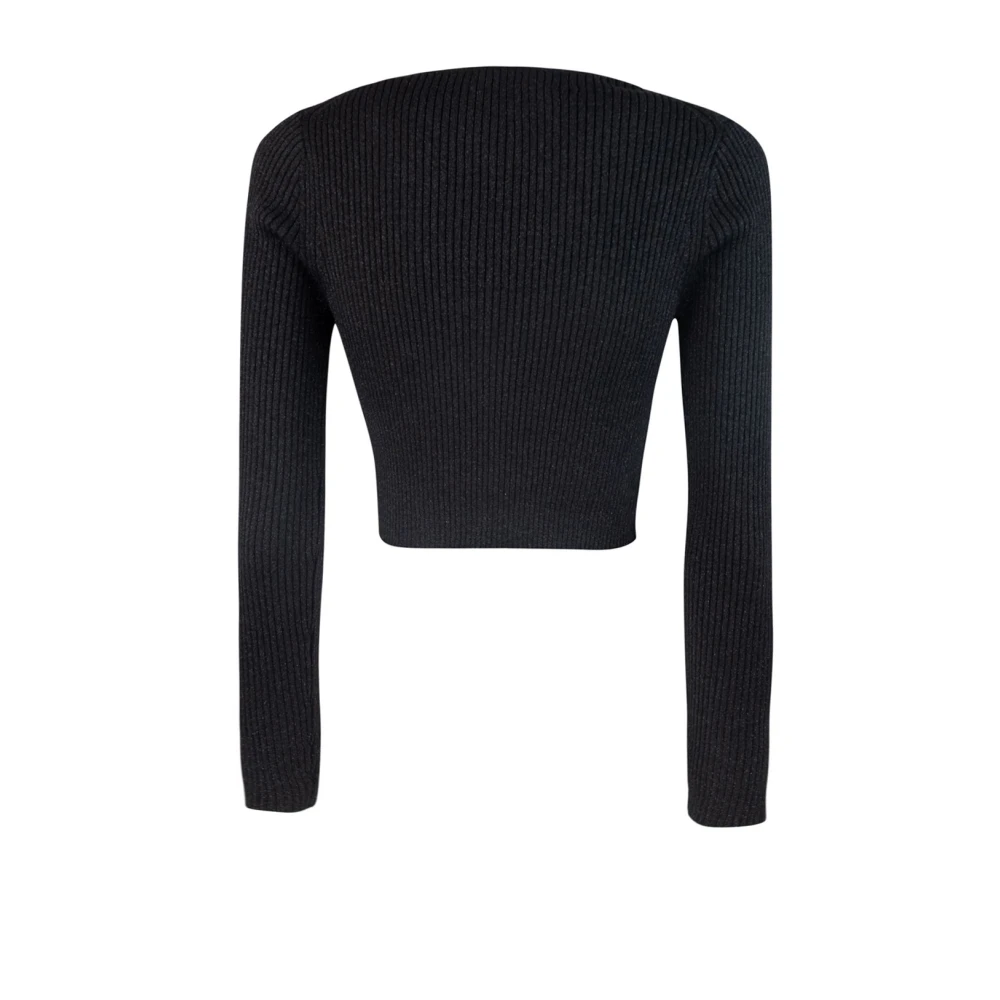 P.a.r.o.s.h. Zwarte Slim Fit V-Hals Vest Black Dames