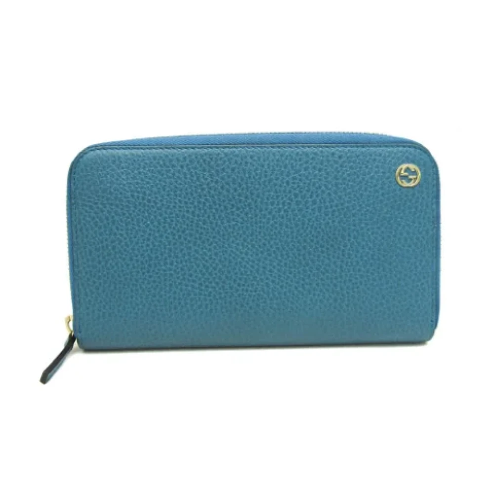 Gucci Vintage Pre-owned Leather wallets Blue Dames