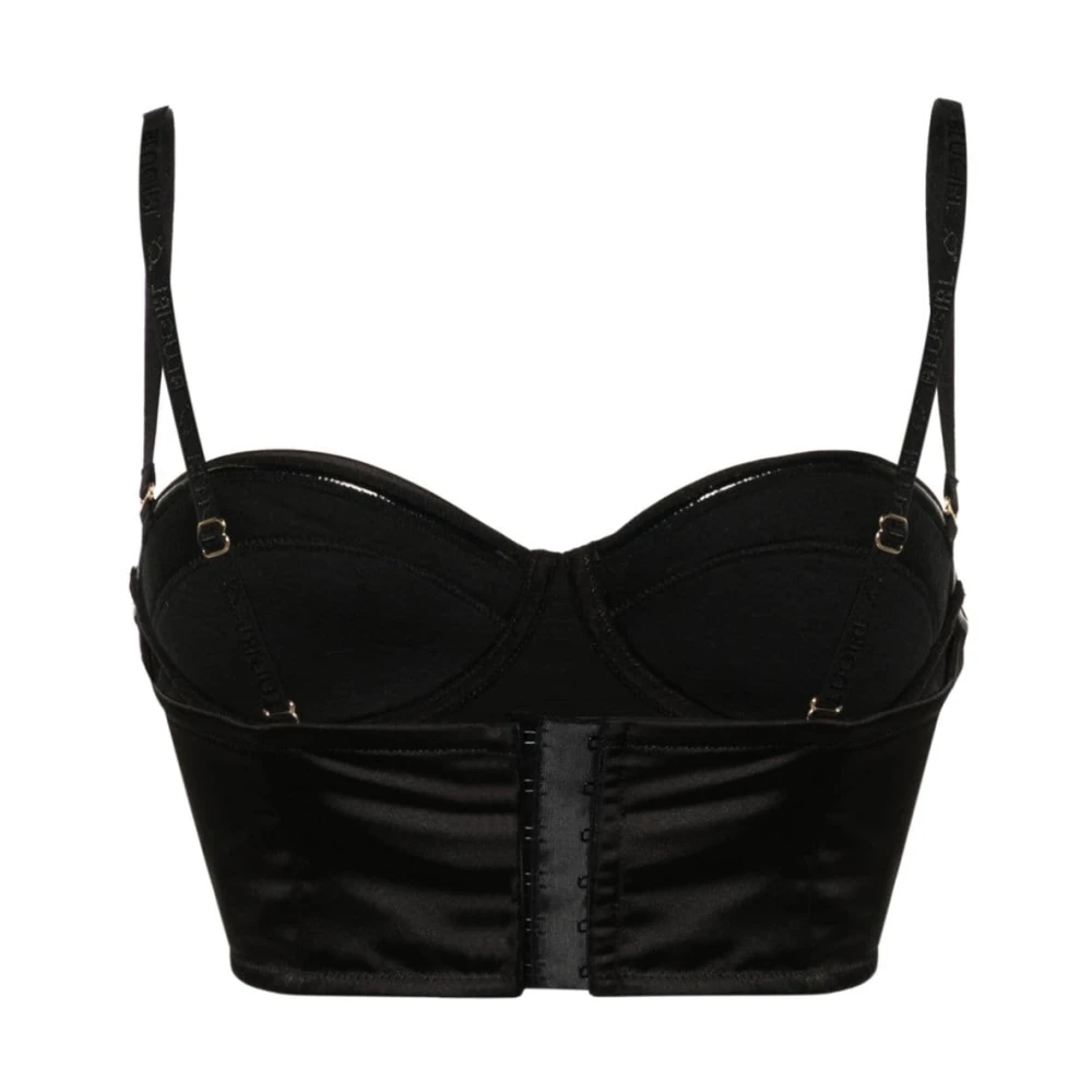 Blugirl Zwart Satijn Bustier Beugel Cup Black Dames