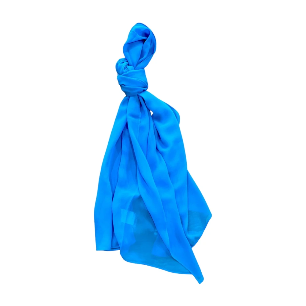 Max Mara Studio Elegante Stola Jurk Blue Dames