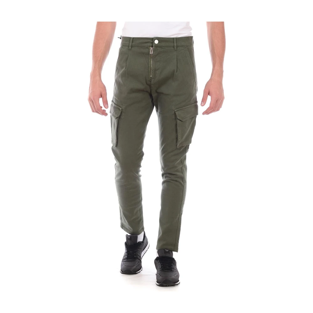 Daniele Alessandrini Men's Green Slim-Fit Trousers - Slim-Fit Trousers - W32 - Trousers