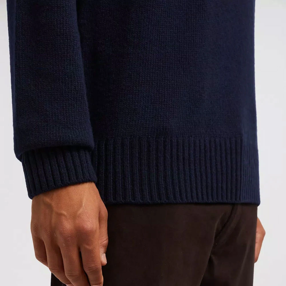 Moncler Navy Wol & Cashmere Gebreide Trui Blue Heren