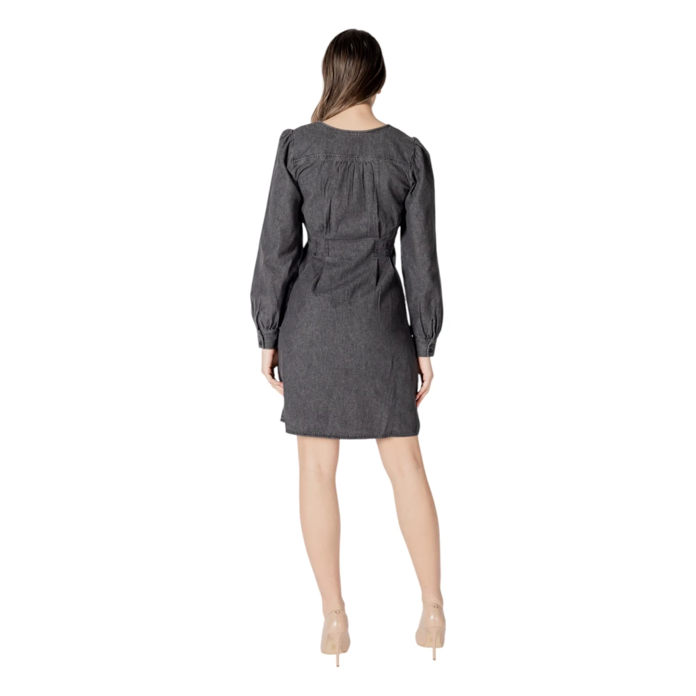 Ichi Korte Katoenen Damesjurk Collectie Gray Dames