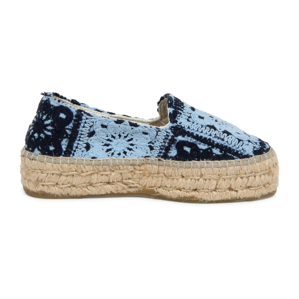 Manebí Women's Blue Espadrilles, 6 Uk, Crochet Loafer Double Sole Yucatan-Indigo