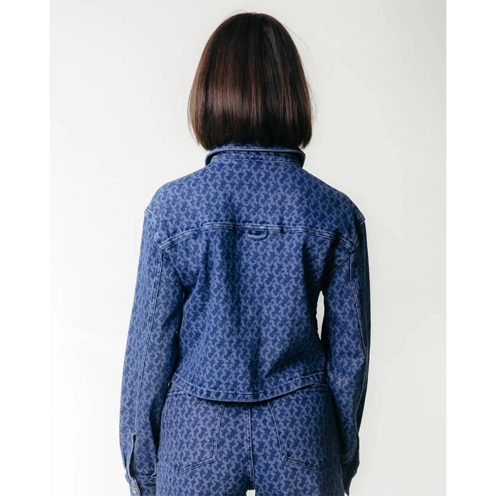 Colourful Rebel Olle Logo Denim Blouse Blue Dames