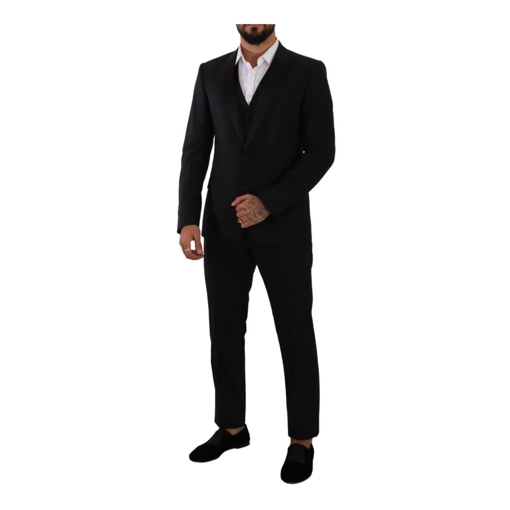 Dolce & Gabbana Zwart Slim Fit 3-delig Pak Black Heren