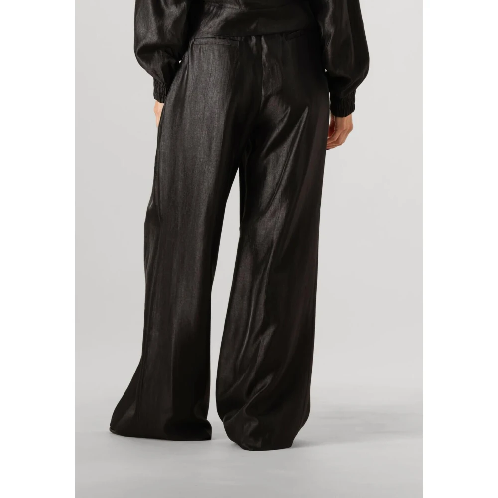 Aaiko Zwarte Twill Shine Broek Black Dames