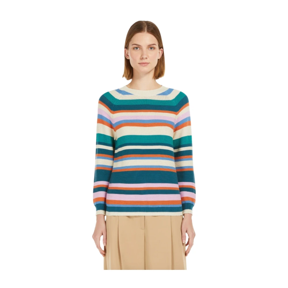 Max Mara Blauwe Katoenen Trui Linz Stijl Blue Dames