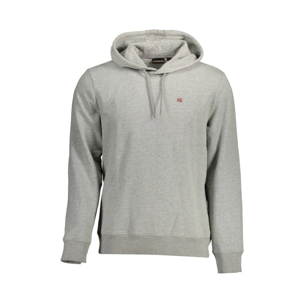 Napapijri Men's Gray Cotton Hoodie For - Hoodies - 2XL - Sweatshirts & Hoodies