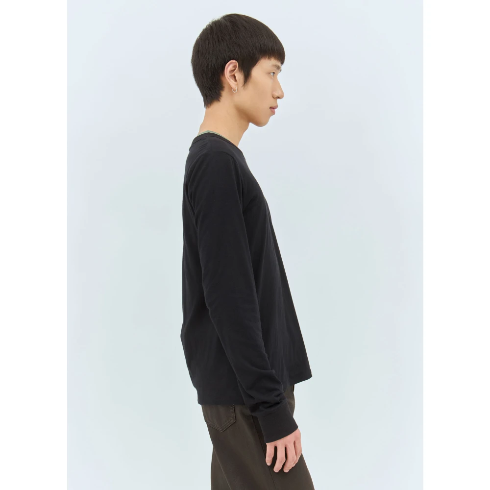 Dries Van Noten Gelaagd Katoenen Longsleeve T-shirt Black Heren